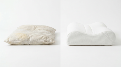 Flat pillow vs Walo Halo Ergo contoured — shape comparison