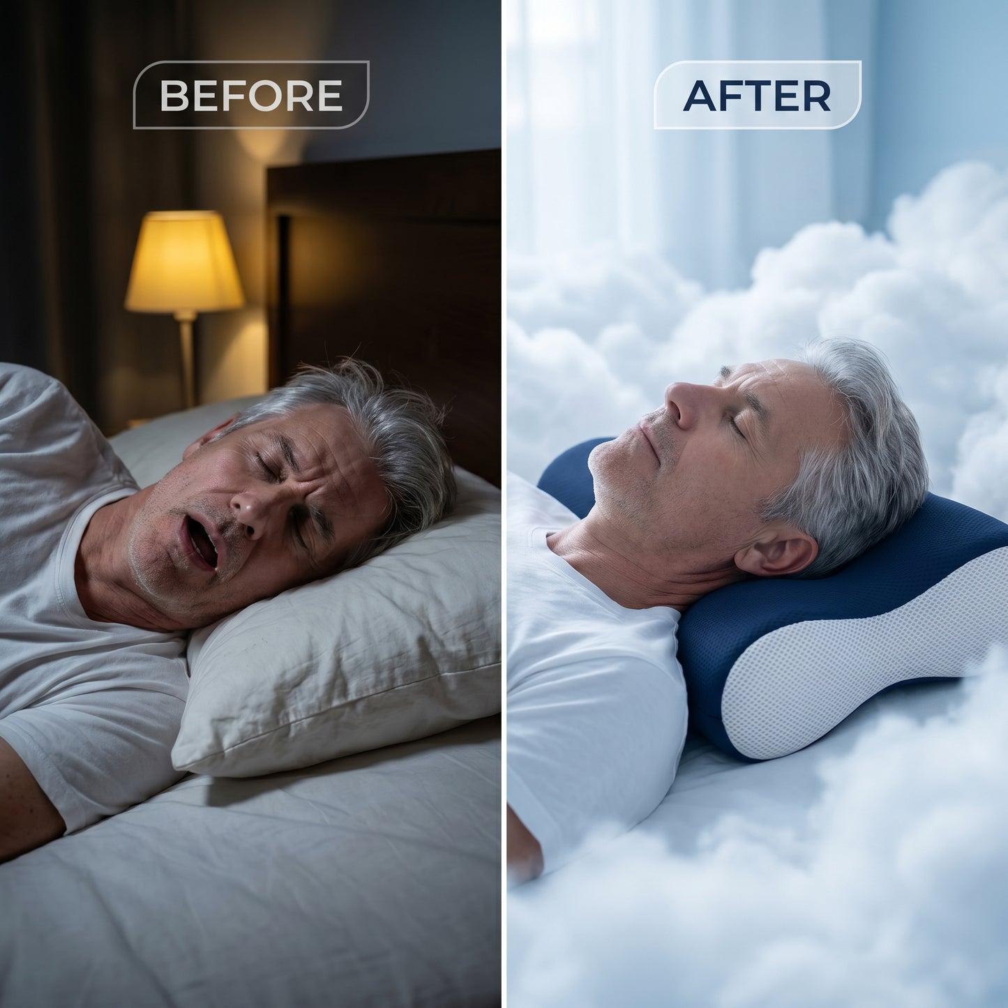 Walo Halo Silk Sleep Mask commercial comparison shot