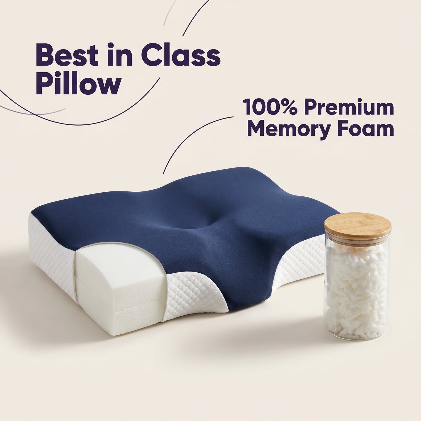 Walo Halo Ergo cutaway showing 100% premium memory foam fill